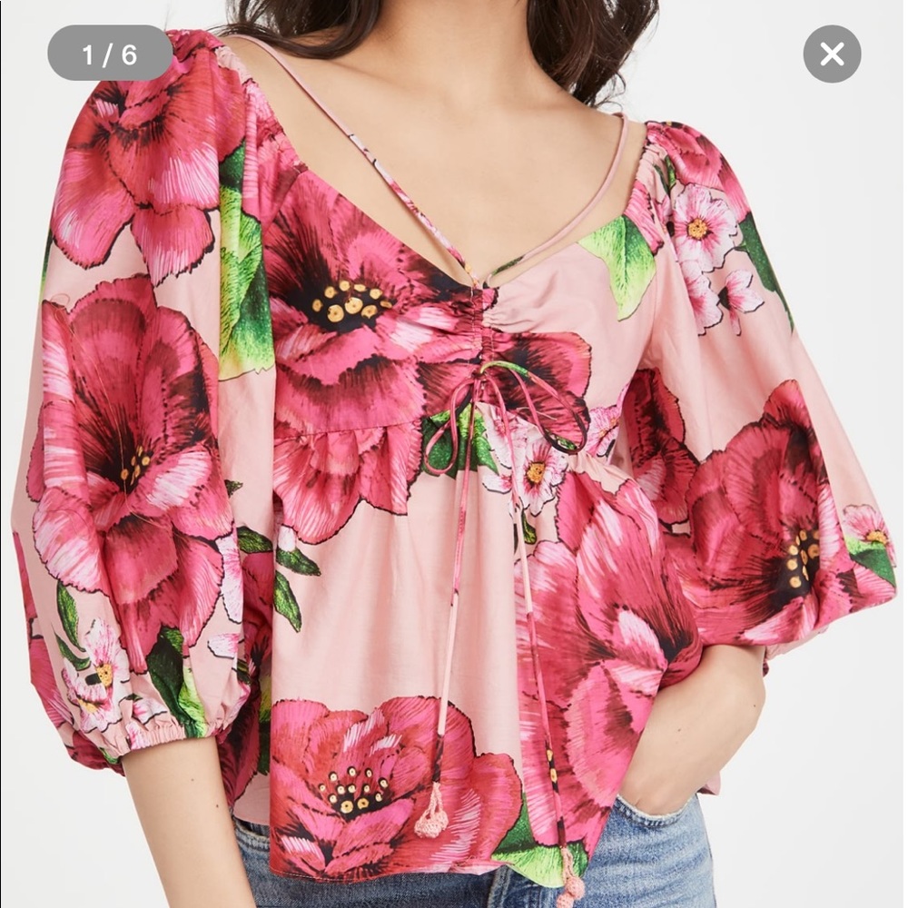 FARM Rio Embroidered Chita Blouse